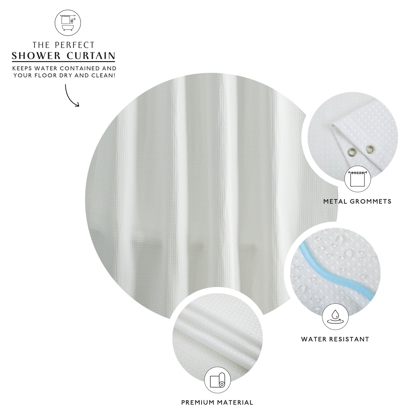 Anemona Shower Curtain (Sky Blue/White)