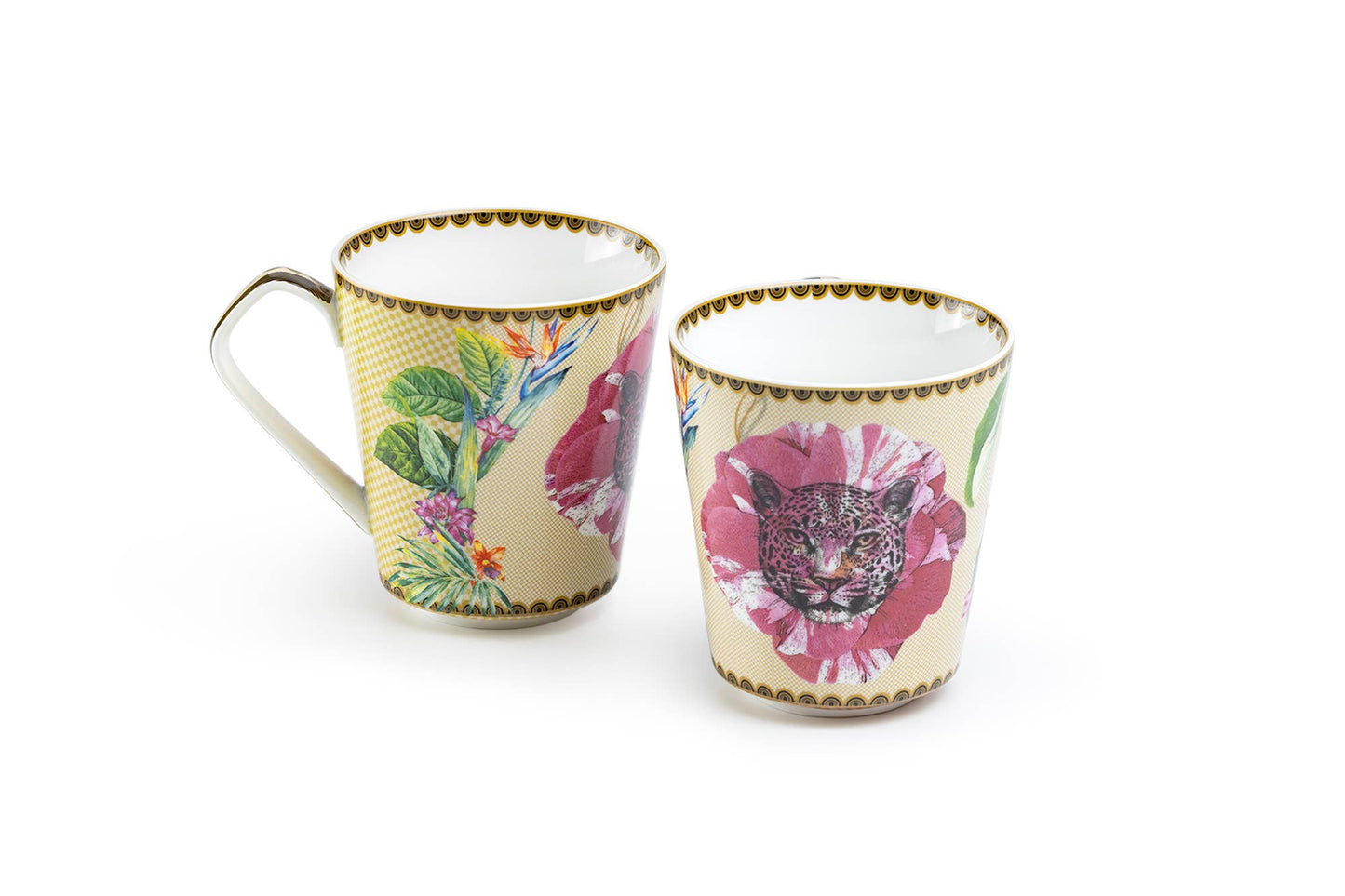 Summer Savanna Leopard Pink 12oz Fine Porcelain Mug