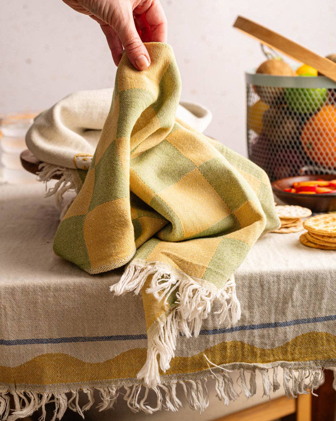 Cheese Hand-Stitched Tea Towel Set
