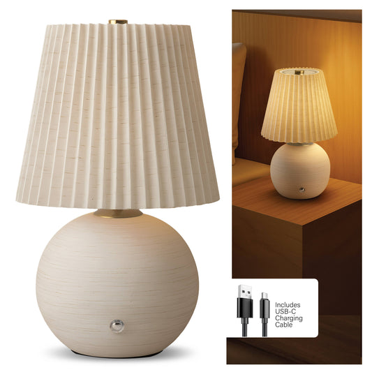 Rechargeable Ceramic Luna Table Lamp