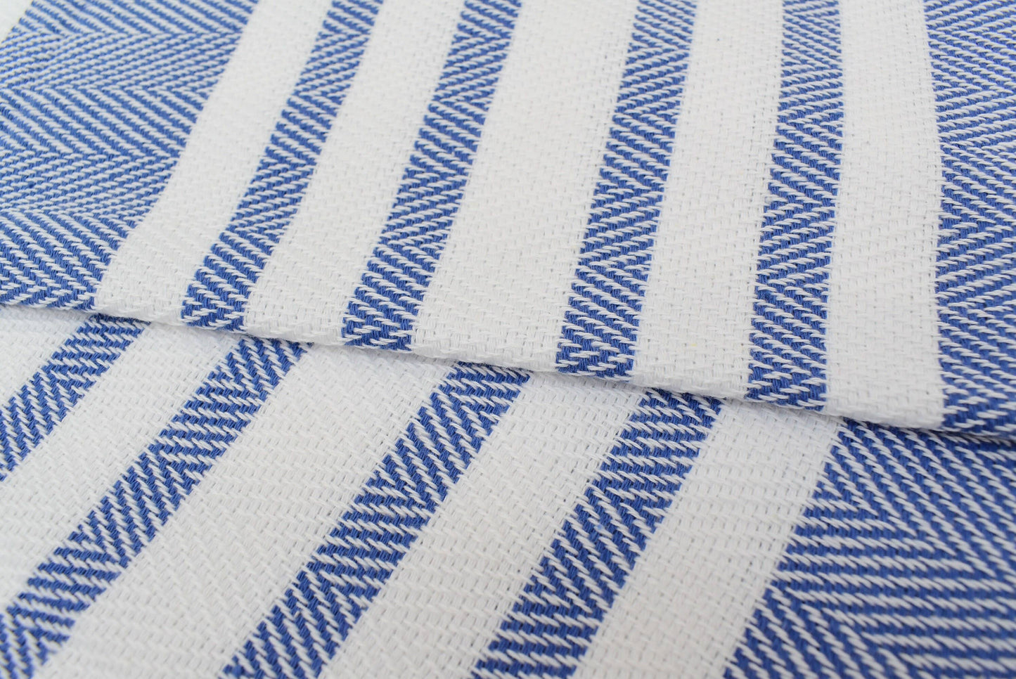 Turkish Hand Towels: Set of 2 (Blue Stripe)