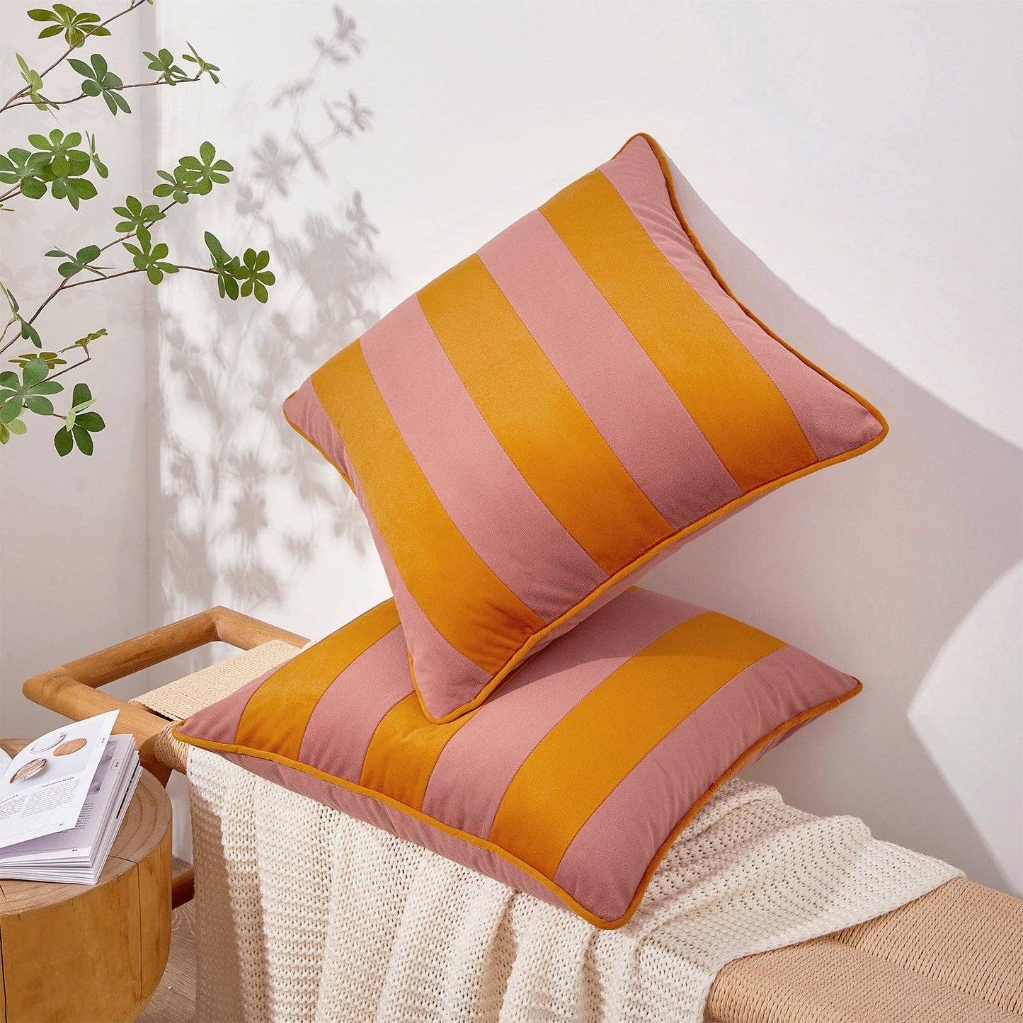 Tamarindo Pillow Covers (2-Pack) - Pink/Honey