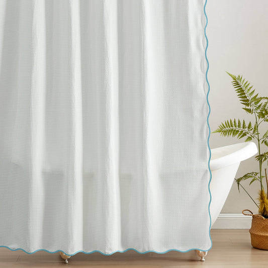 Anemona Shower Curtain (Sky Blue/White)