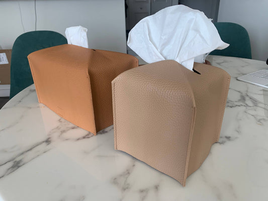Vegan Leather Tissue Box Cover - Rectangle