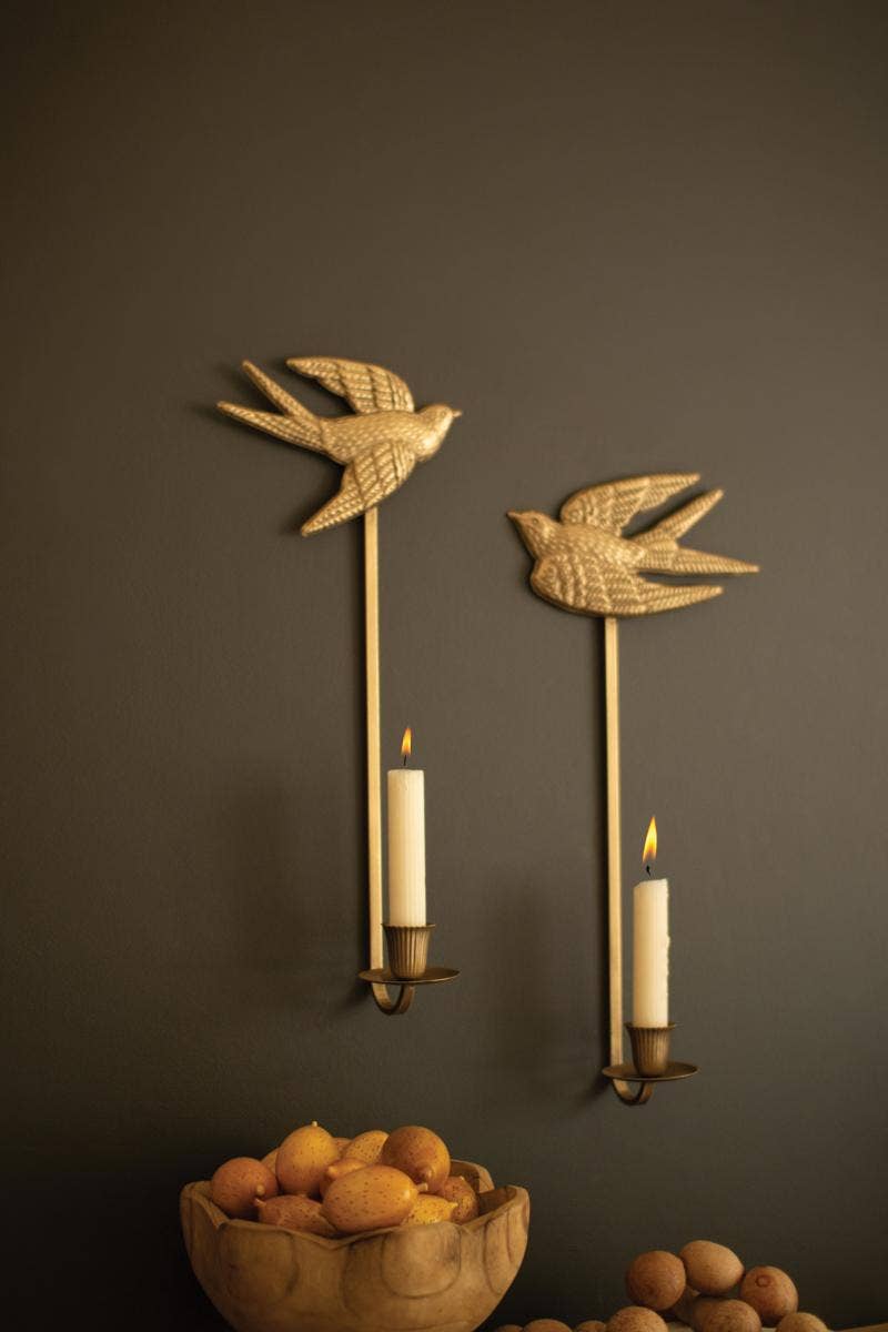 Set of 2: Gold Metal Birds