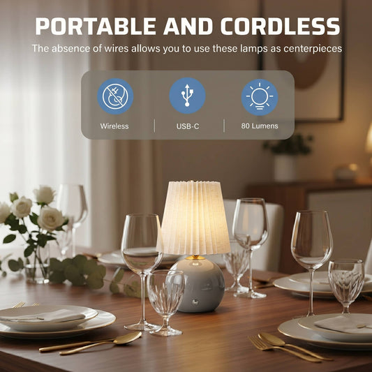 Rechargeable Ceramic Nova Table Lamp