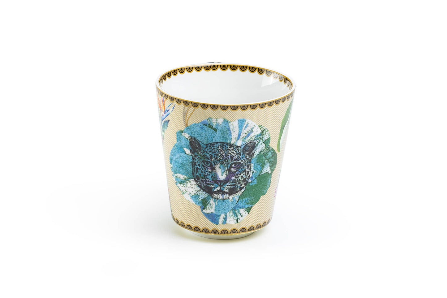 Summer Savanna Leopard Blue 12oz Fine Porcelain Mug