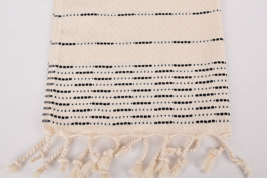 Turkish Hand Towels: Set of 2 (Black Stripe)