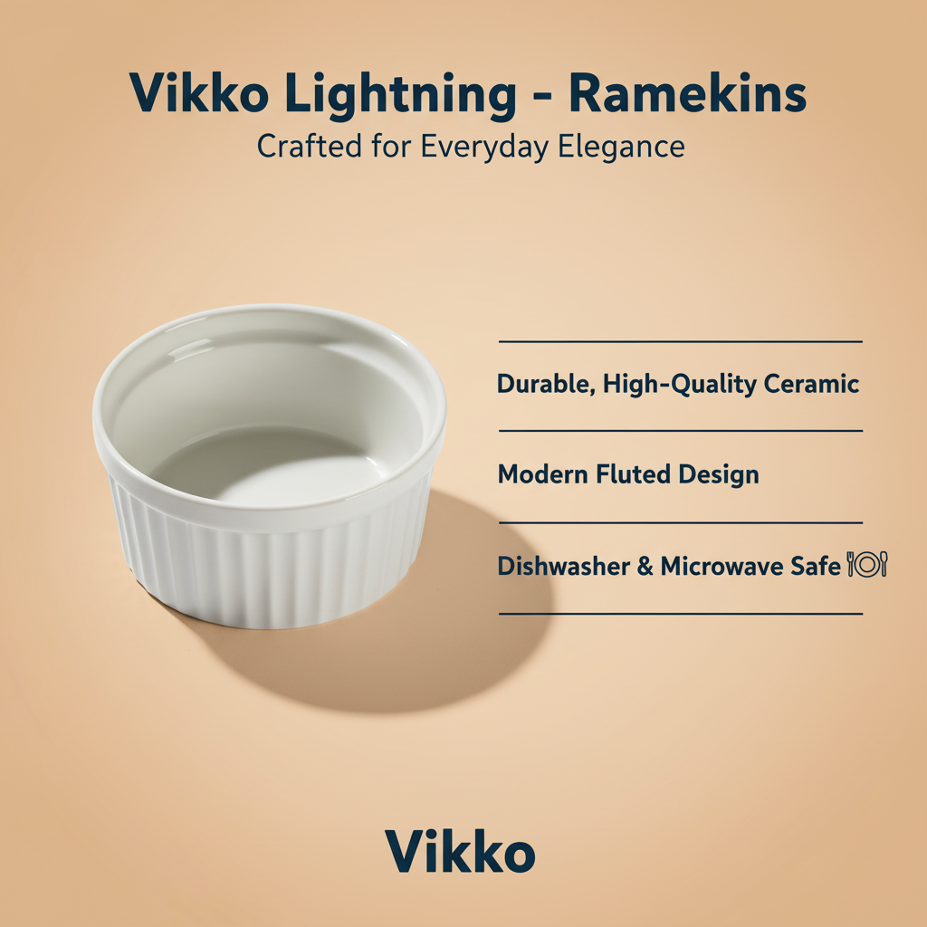 Vikko Lightning - Ramekins, 11.5 oz, White