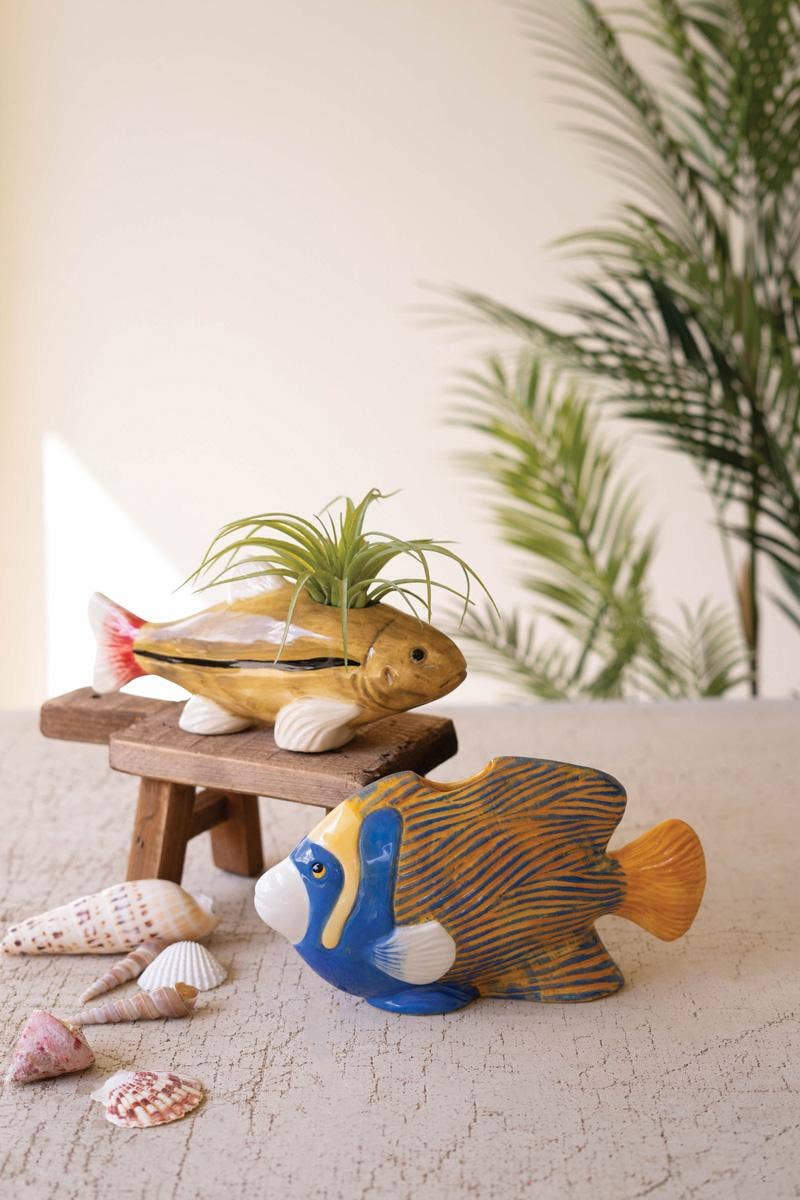 Fish Vase- Blue