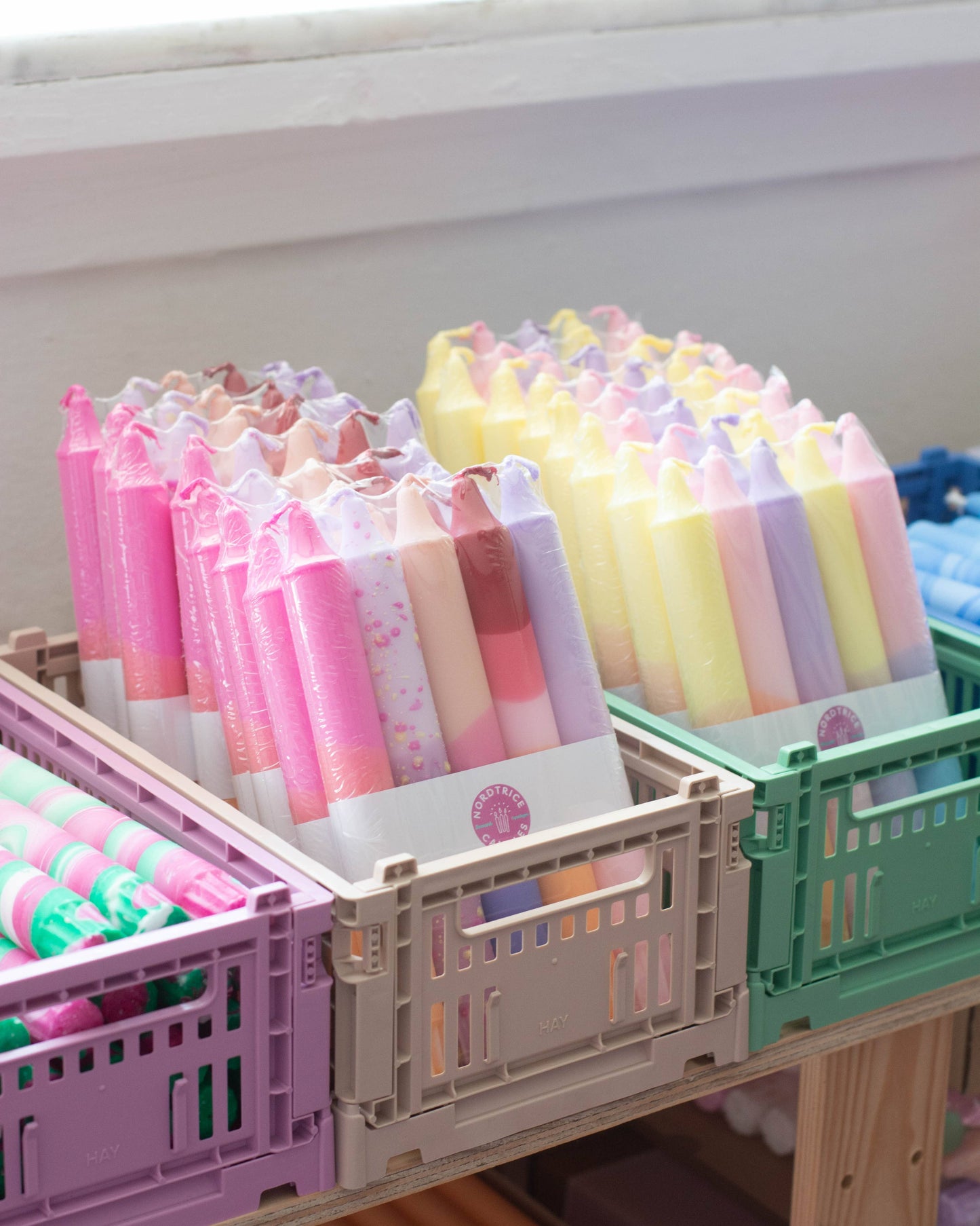 Taper candles- 5 pack/ pastel party sunset mix
