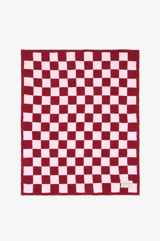 The Teddy Throw - 100% Recycled - Pink Check - FW26