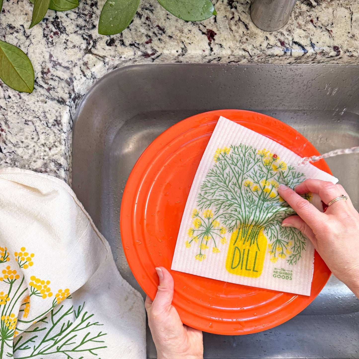 Dill - Tea Towel + Sponge Cloth Set