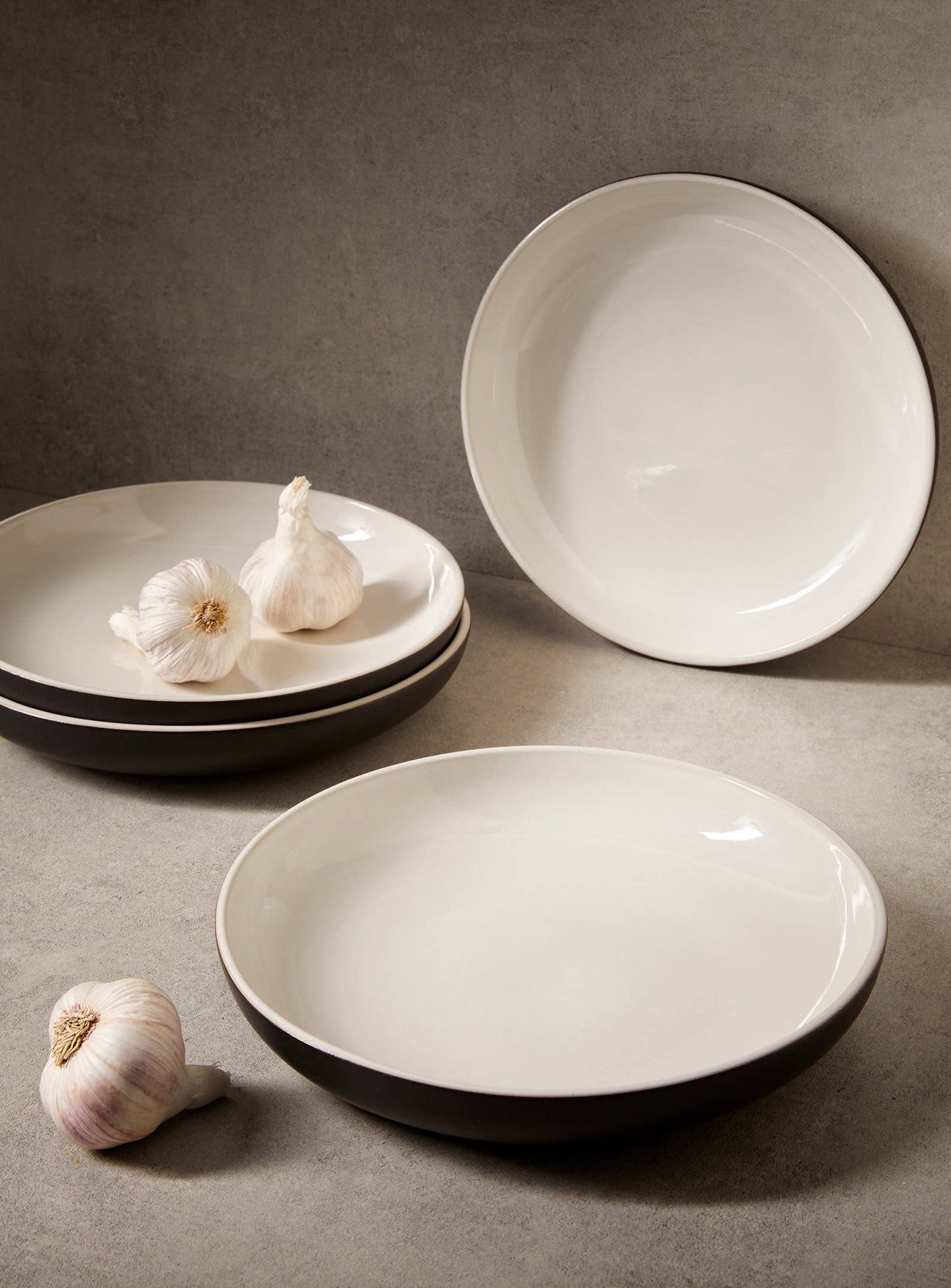 Set of 4: Stoneware Pasta Plate