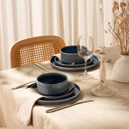 Kook Ceramic Dinnerware Set, 12 Piece, Service for 4
