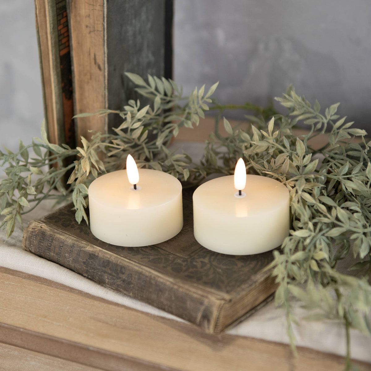 Oversized Flameless Tea Lights- Set of 2