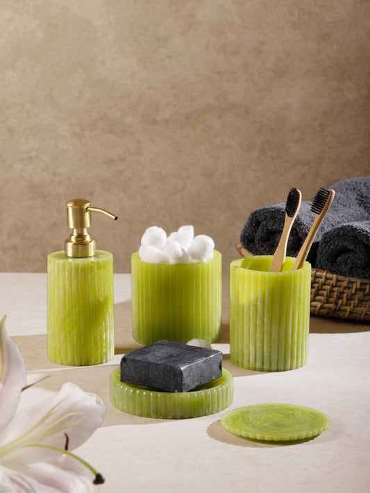 Porto Bath Accessories Set – Flamingo Pink · Mantis Green
