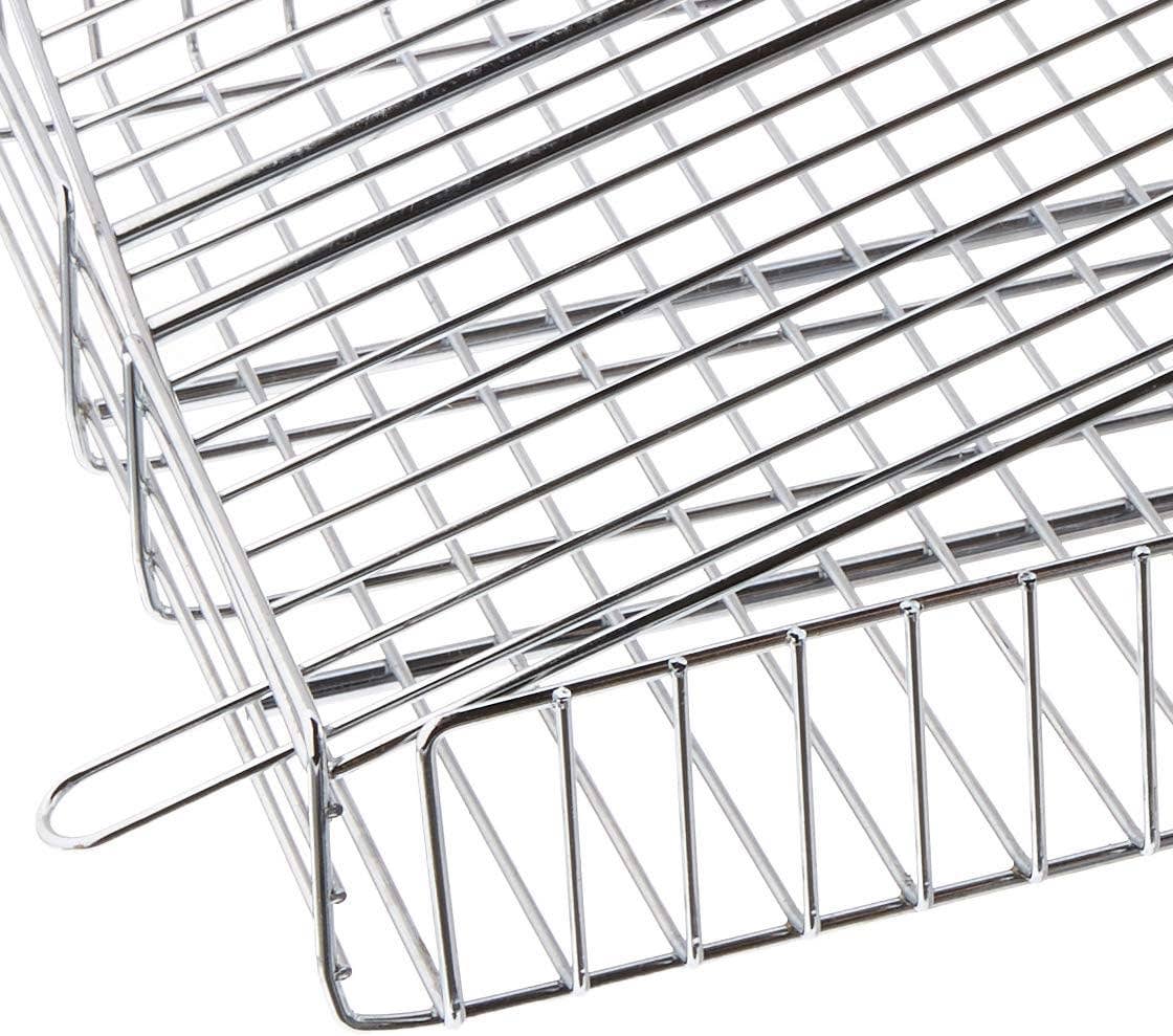 Outset Chrome Grill Basket with Rosewood Handle, 25" Long