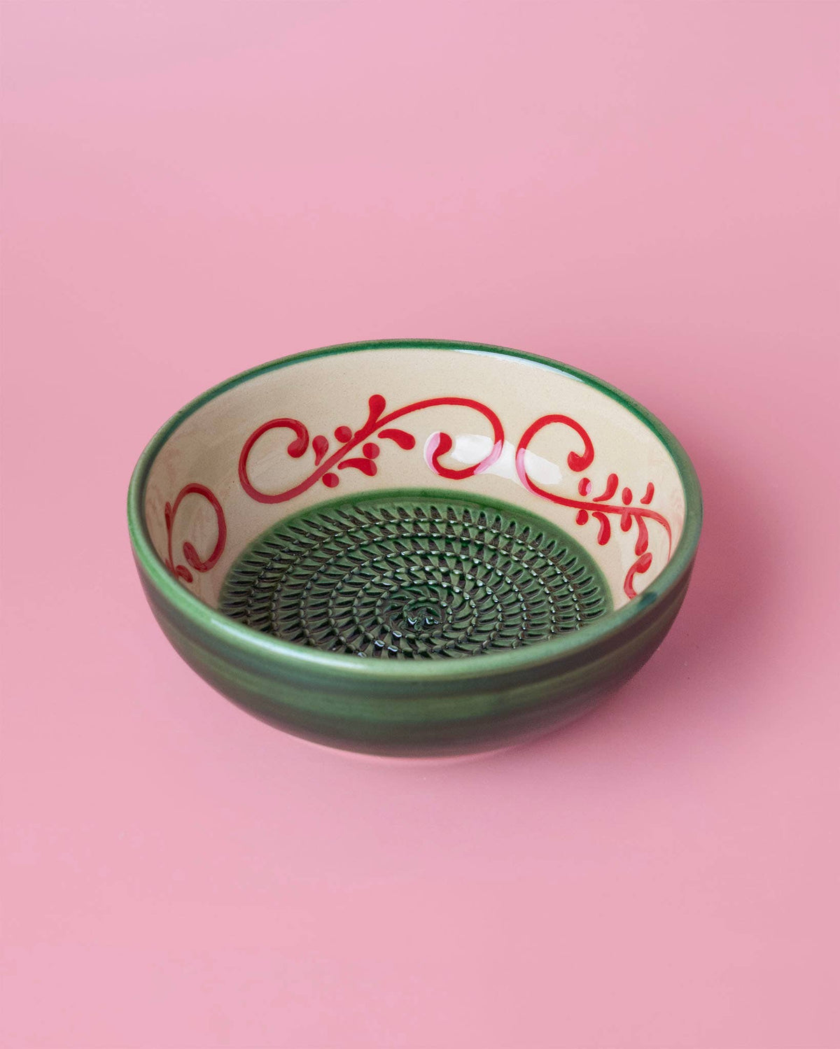 Ceramic Garlic Grater Plate - Medium Green