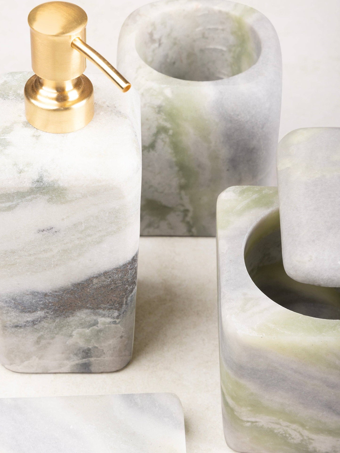 Hanoi Green Onyx Bath Accessories - Set of 4