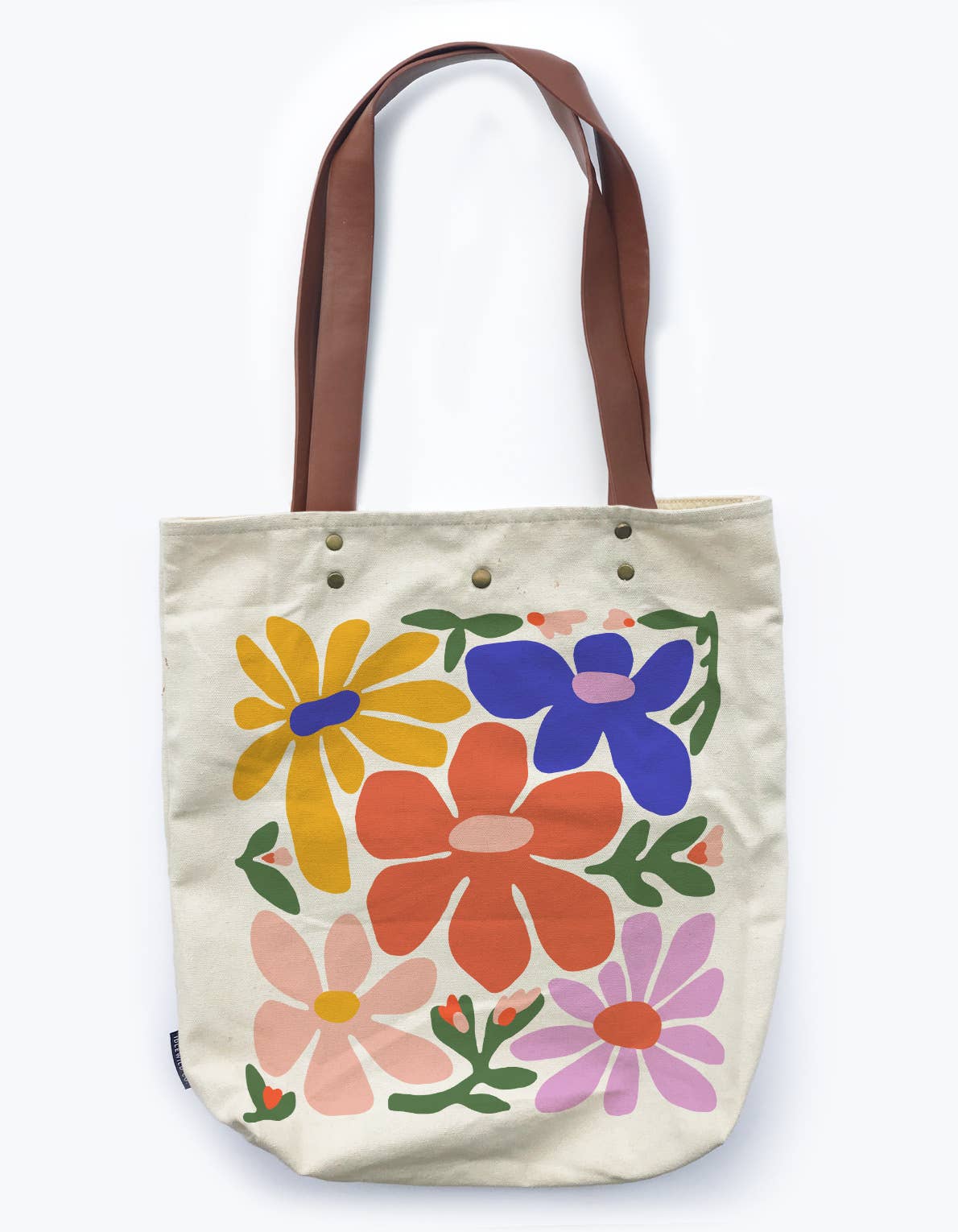 Primary Blooms Canvas Tote
