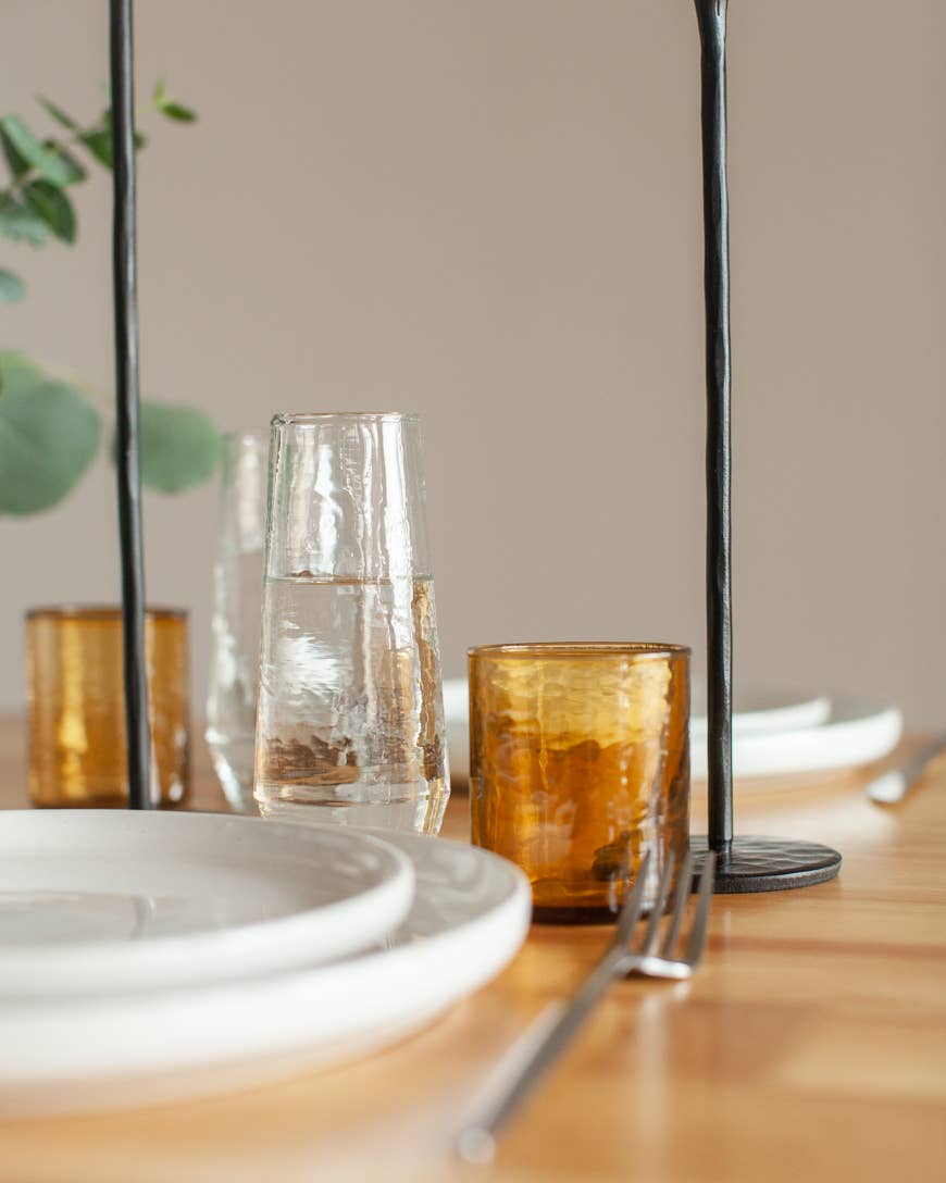 Handblown Hammered Champagne Flutes | Set of 2