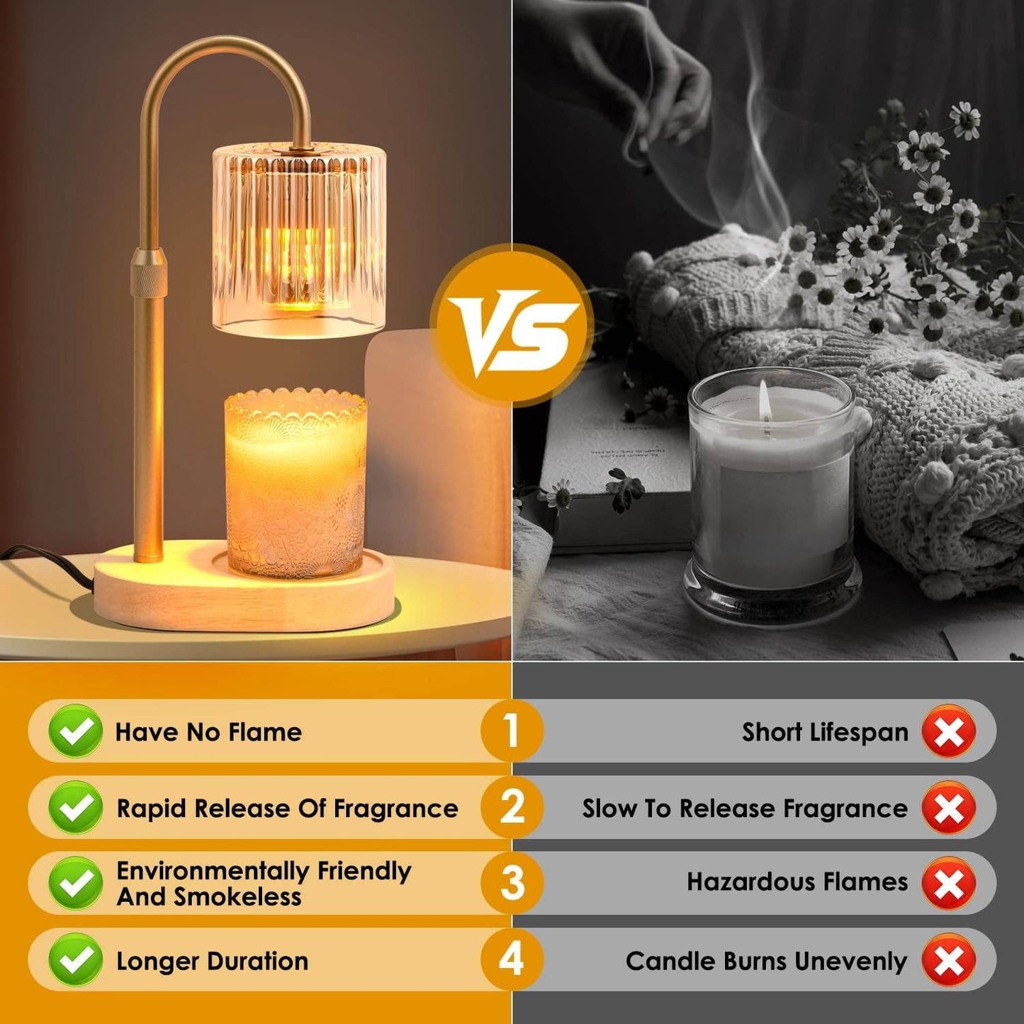 Candle Warmer Lamp FlameFree With Programmable Timer