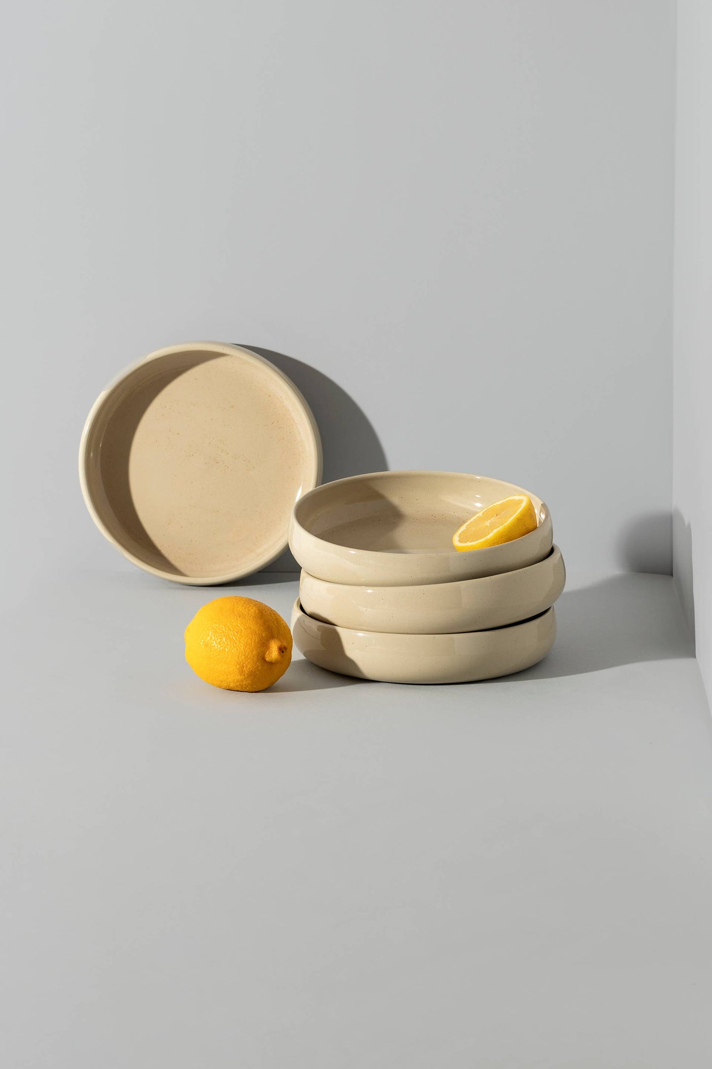 Set of 4: Stoneware Pasta/Salad Plate