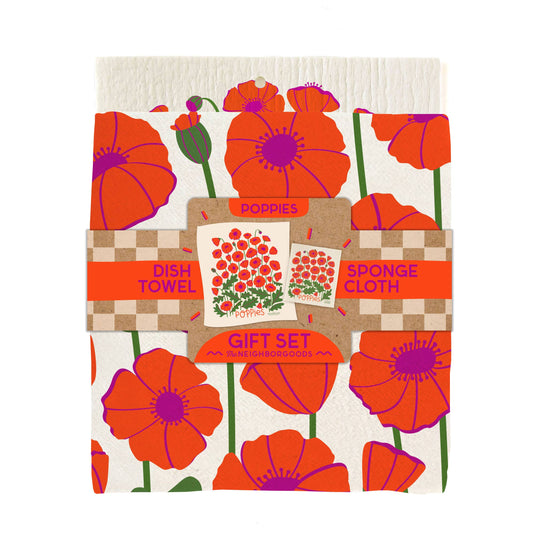 Poppy - Tea Towel + Sponge Cloth Set