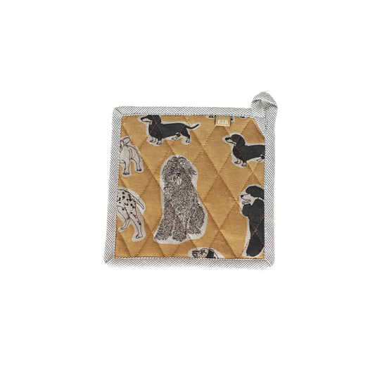Pot Holder / Trivet Dog Print- Yellow Sunset