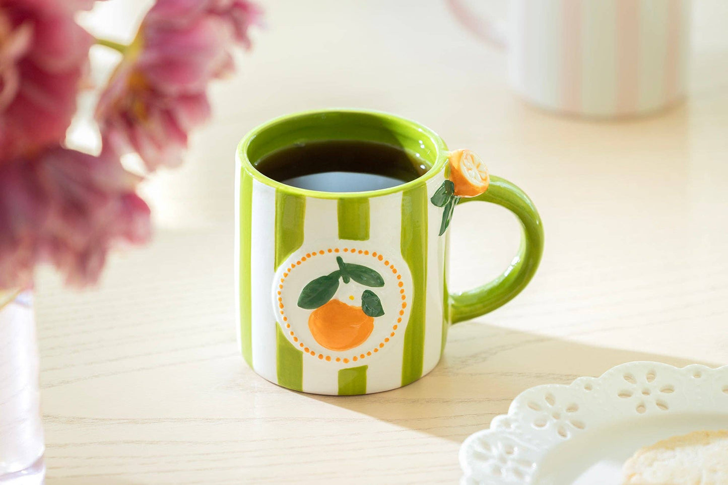 Orange Green 14oz Stripe Mug