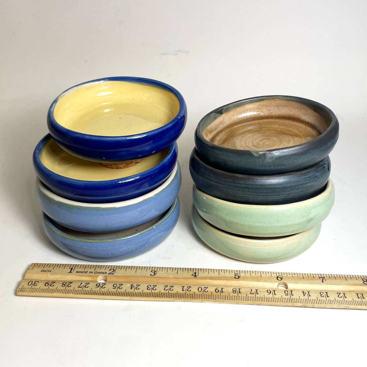 Set of 2: Ceramic Pinch Bowls | Cooking Prep Saucers | Sauce Dishes