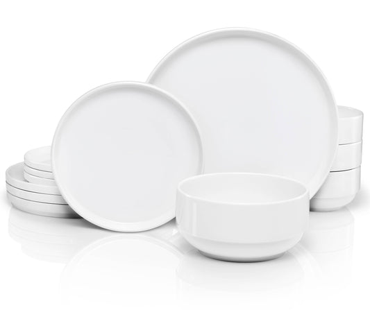 Kook Dinnerware Set, 12 Piece, Ceramic, Cambridge Classics