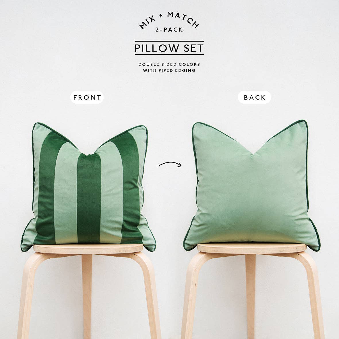 Tamarindo Pillow Covers (2-Pack) - Green/Light Green