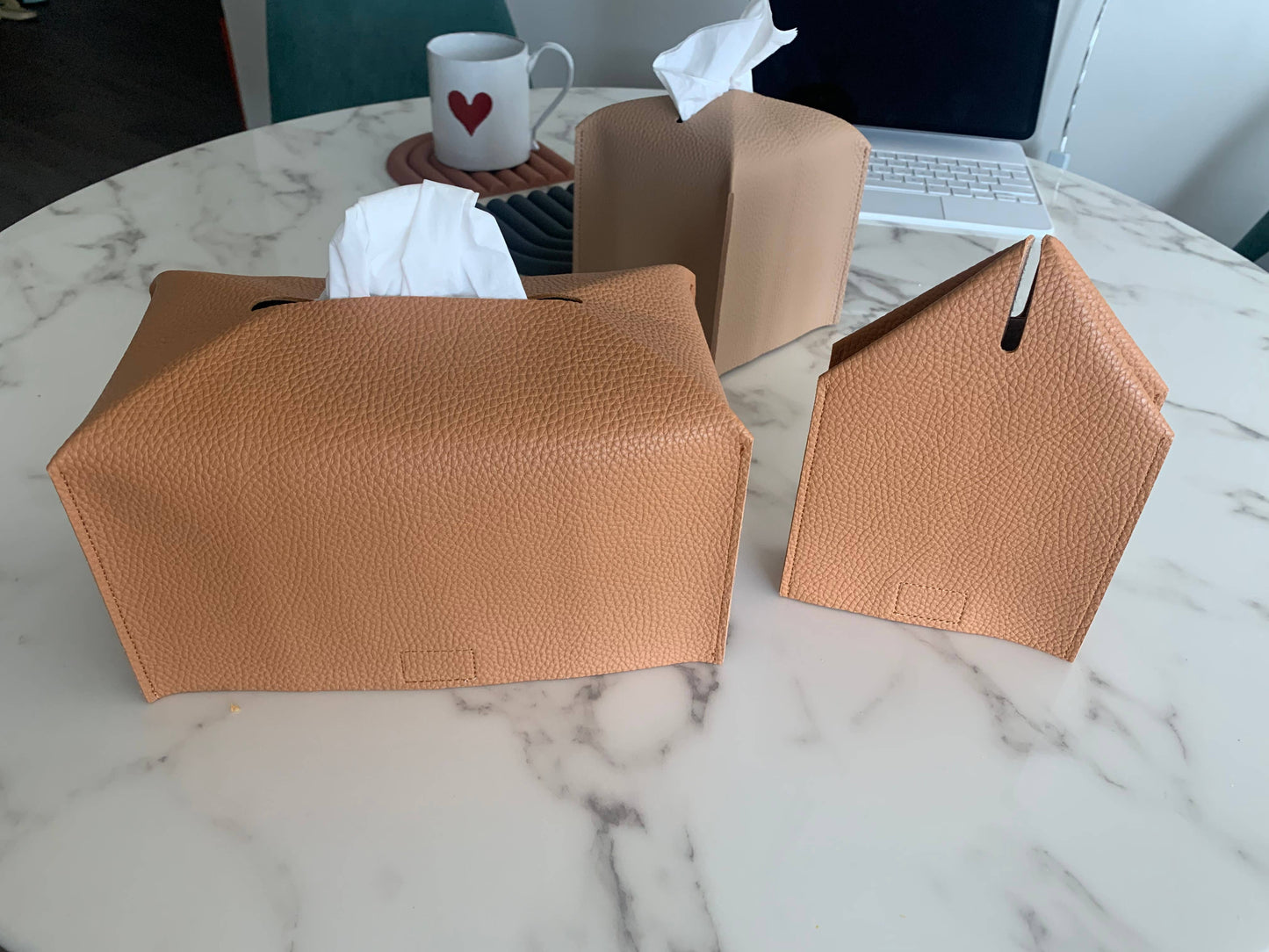 Vegan Leather Tissue Box Cover - Rectangle