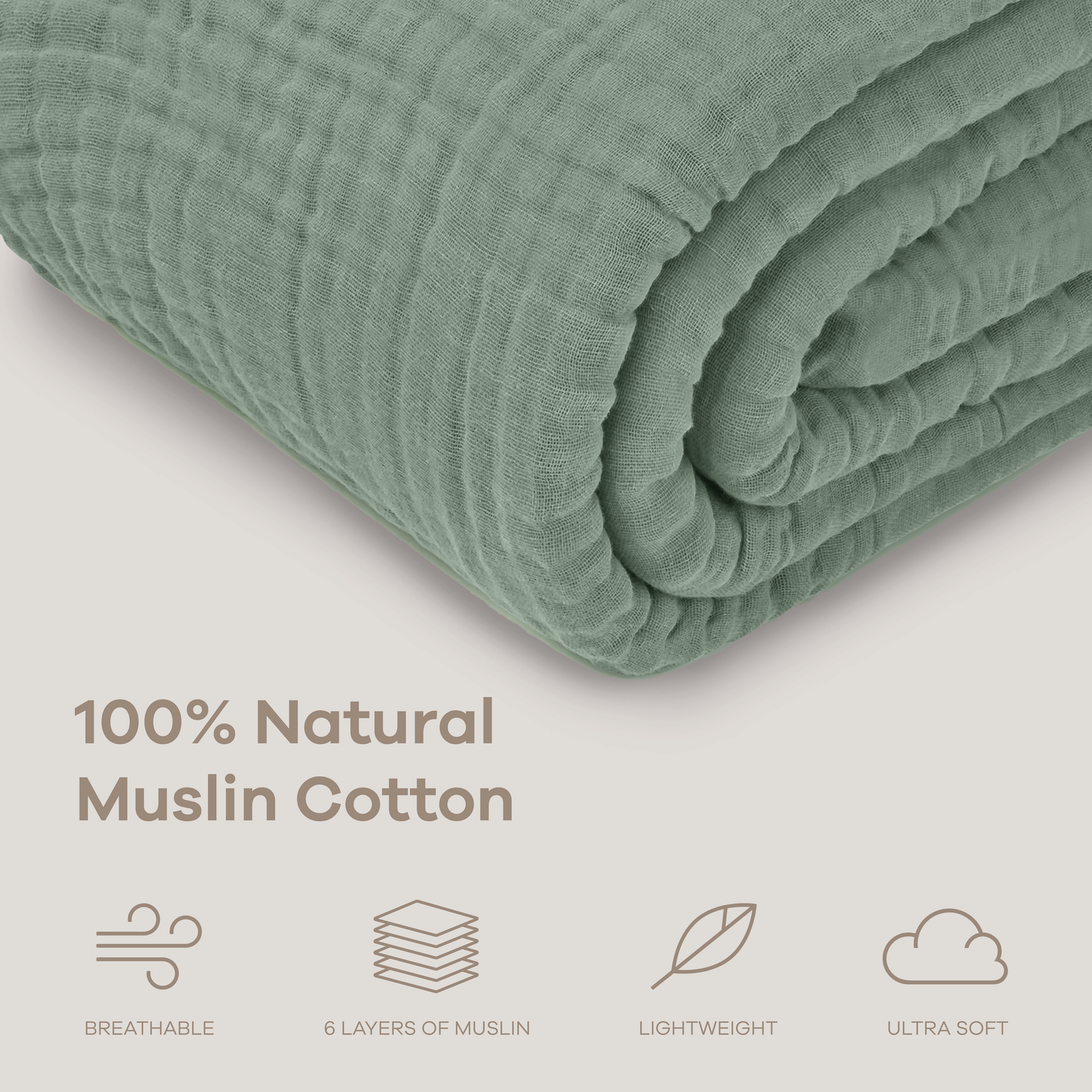 Muslin Blanket for Adults, 6-Layer Bedding by Comfy Cubs