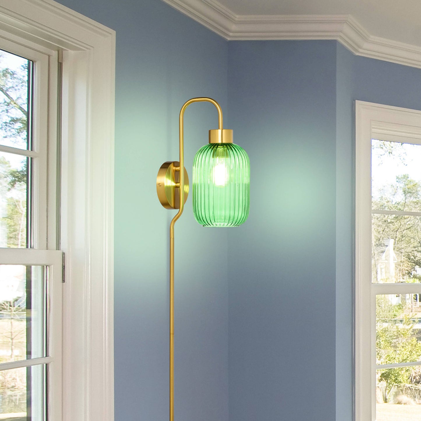 32"H Davia Retro Wall Sconce Pink, White, Smoke, or Green