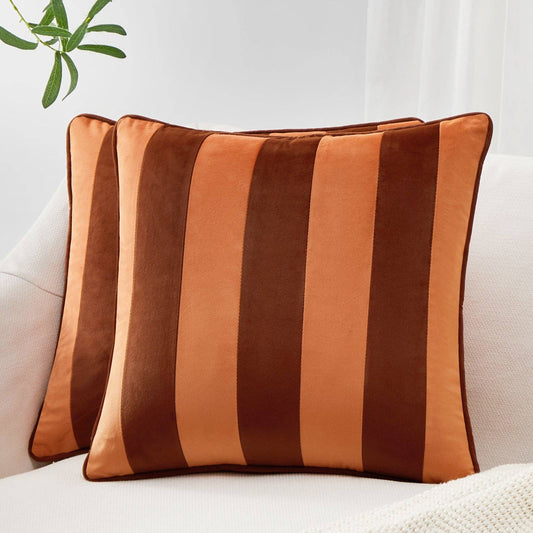 Tamarindo Velvet Pillow Covers (2-Pack) – Rust & Coral