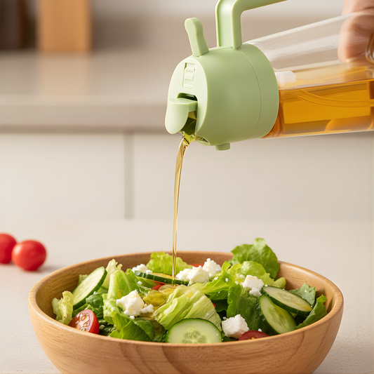 2-in-1 Glass Olive Oil Spray & Pour Bottle — 16 oz — Green