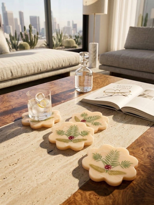 Trellis Marbled Coasters - Set of 4