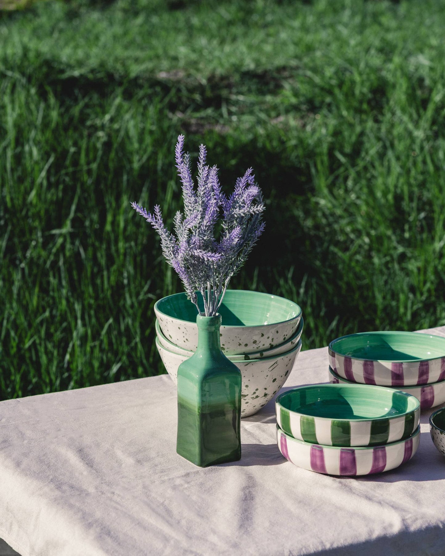 Artisanal Ceramic Serving Bowl 1.5L - 21cm - Green Jade