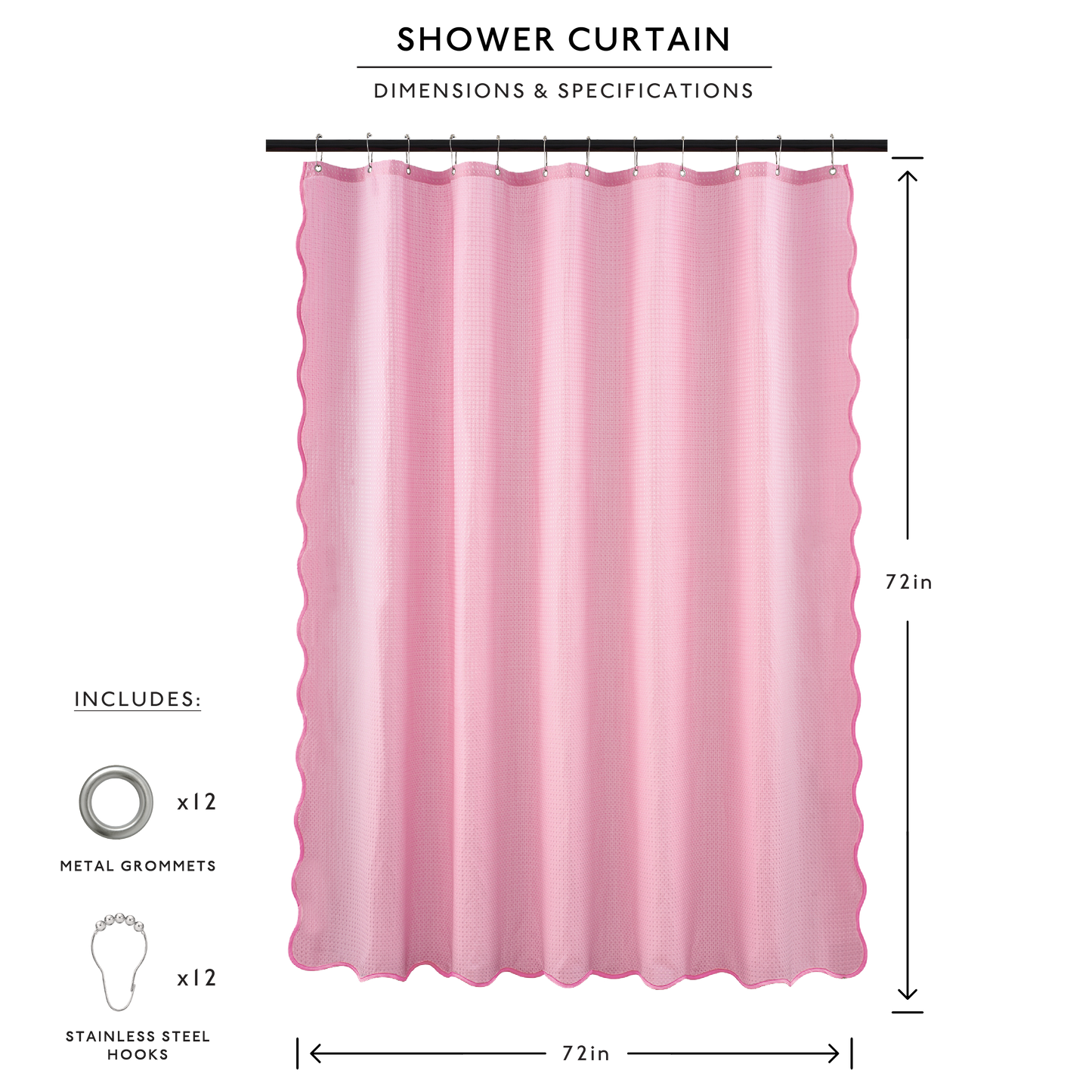 Anemona Shower Curtain (Hot Pink/Light Pink)