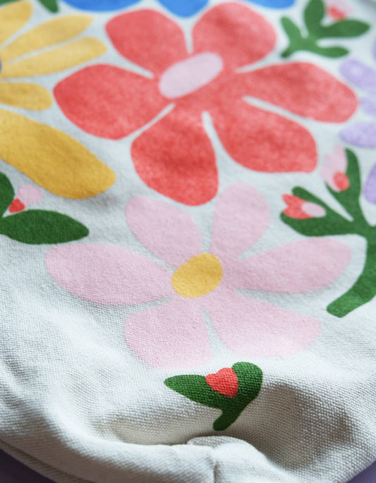Primary Blooms Canvas Tote