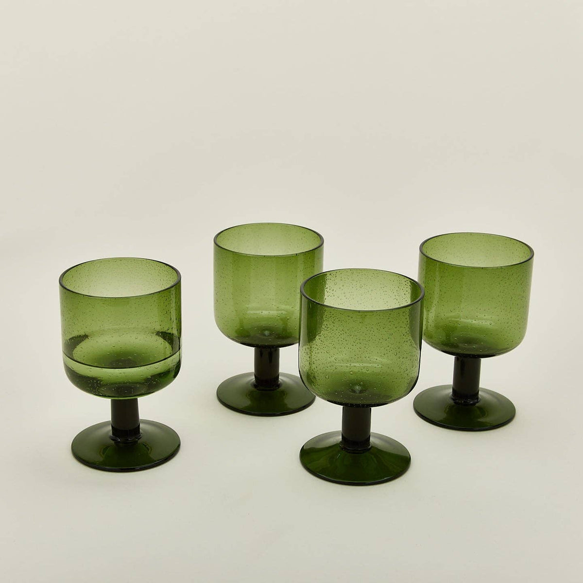 Simple Seeded Stemmed Glassware- Set of 4