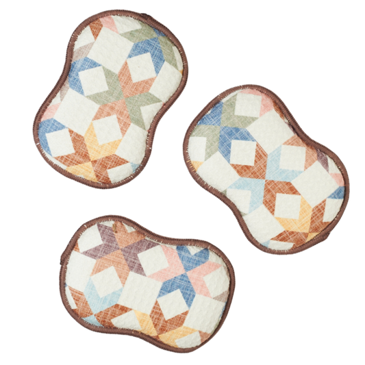 RE:usable Sponges (Set of 3) - Star Quilt