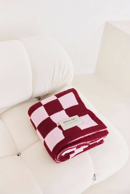 The Teddy Throw - 100% Recycled - Pink Check - FW26
