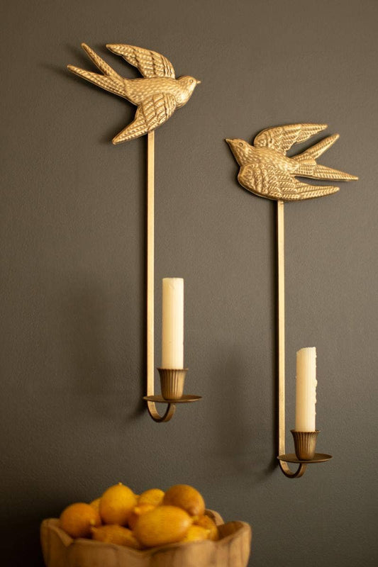 Set of 2: Gold Metal Birds