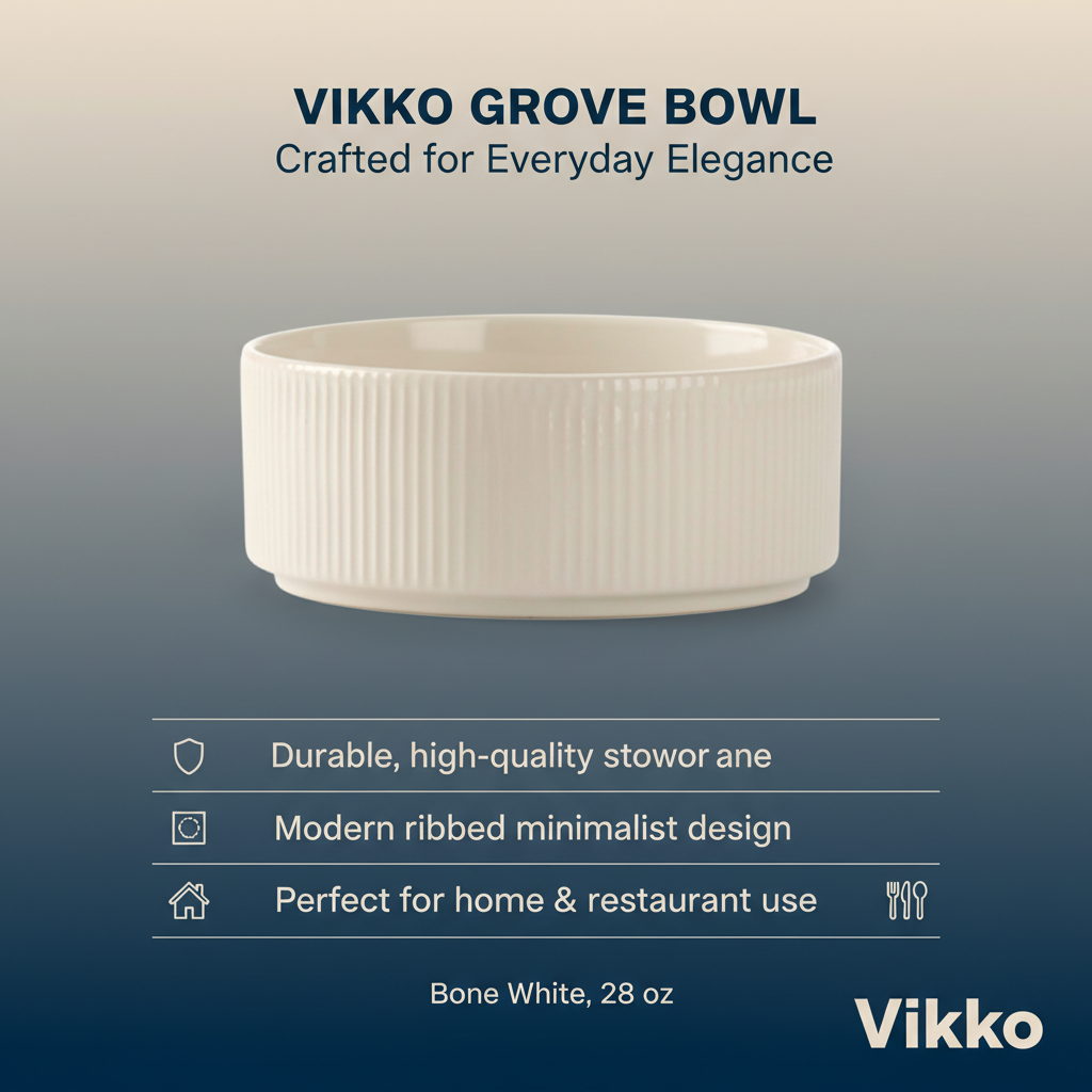 Vikko - Grove, Bowl, Bone White, 28 oz