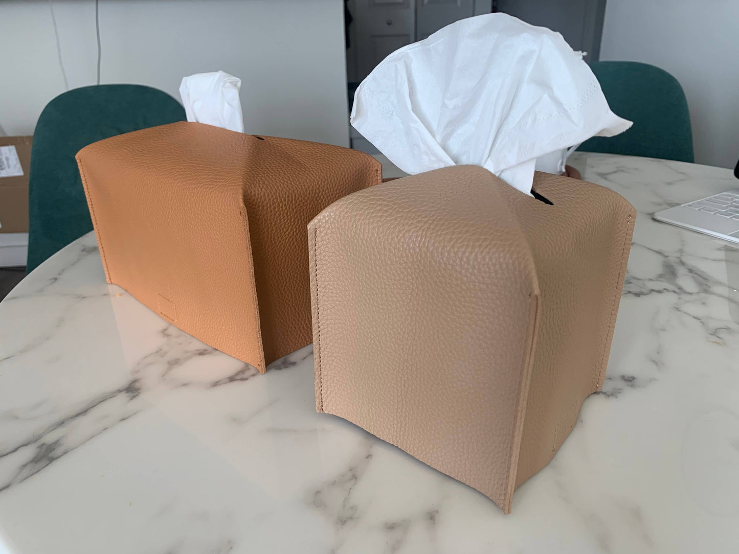 Vegan Leather Tissue Box Cover - Rectangle