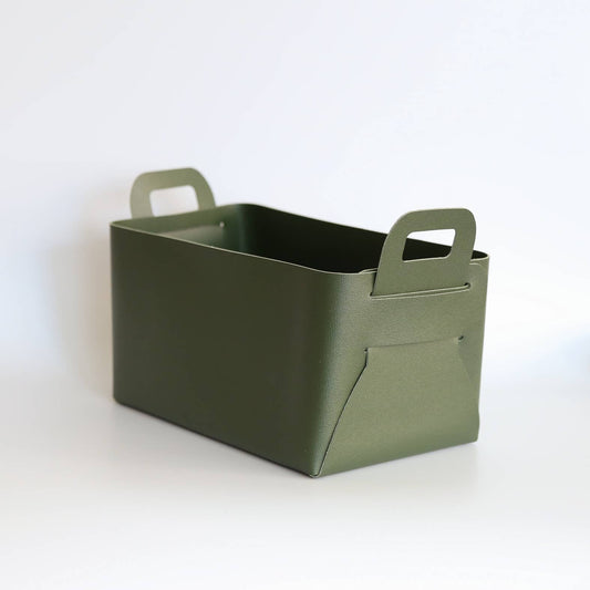 Vegan Leather Storage Basket Gift Box, Medium